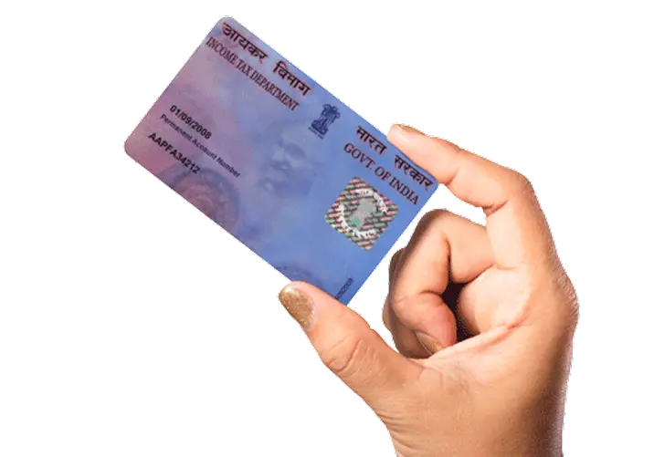 Hand with PAN card